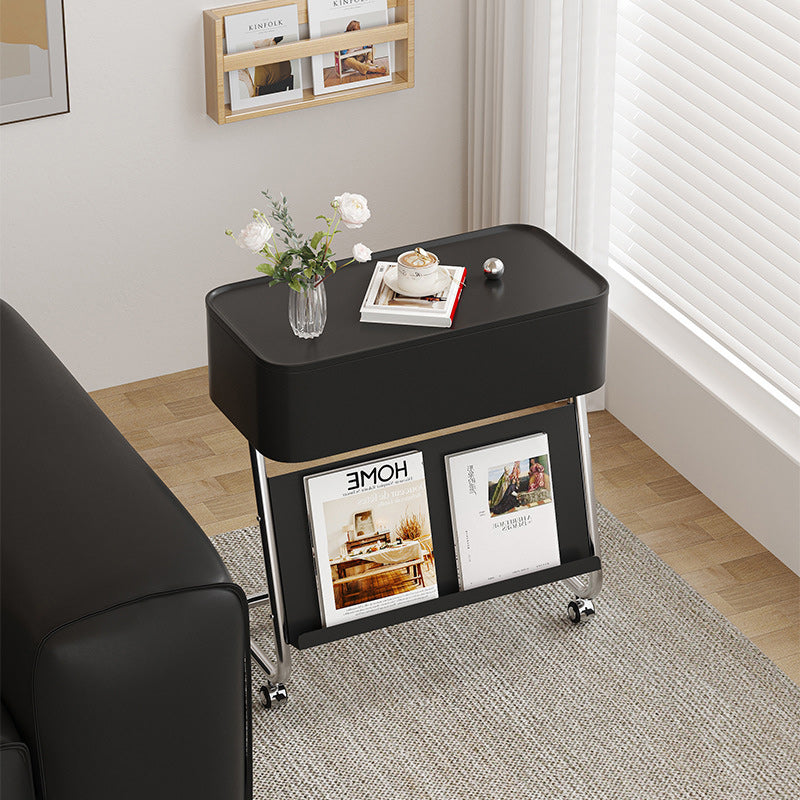 Contemporary Simplicity Rectangular Stainless Steel Side Table 1-Drawer For Living Room