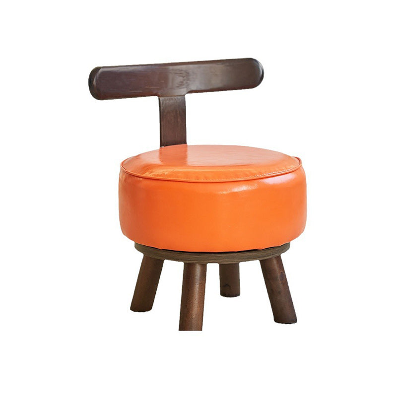 Tabouret rond en bois créatif contemporain en PVC avec dossier sans accoudoirs pour salon 