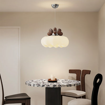 Contemporary Creative Pumpkin Heart-Shaped Iron Acrylic LED Pendent Light For Bedroom