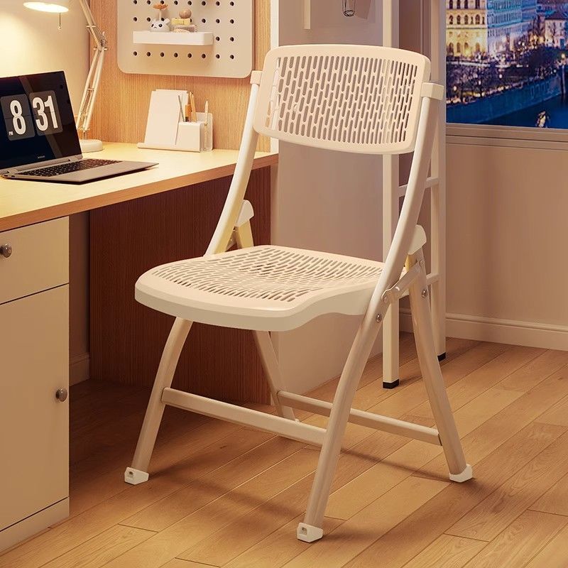 Modern Minimalist Rectangular PP Carbon Steel Desk Chair Backrest Armless For Home Office