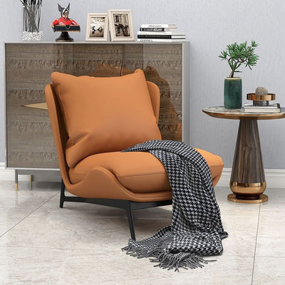 Contemporary Scandinavian Faux Leather Carbon Steel Latex Cotton Sofa For Living Room