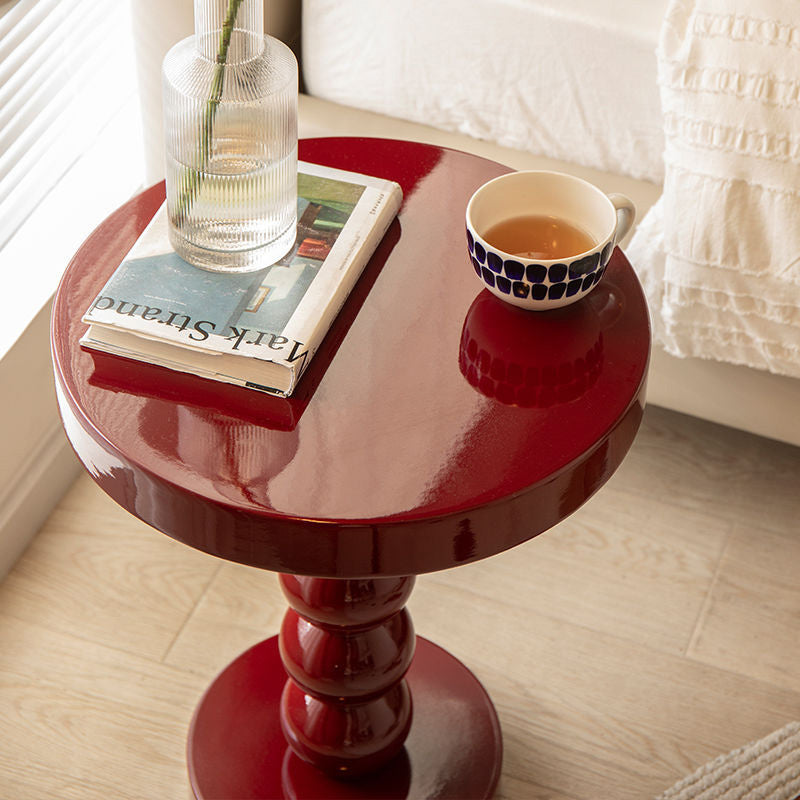 Table basse en bois massif de forme ronde contemporaine pour salon 