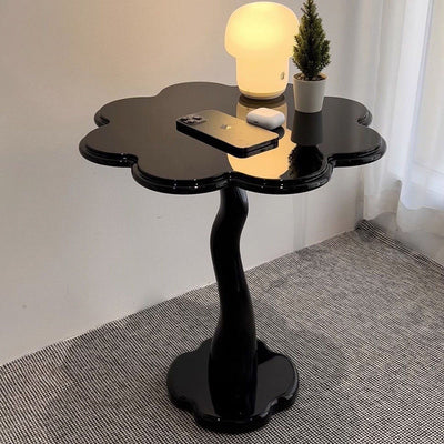 Zeitgenössischer skandinavischer Blütenblätter-Glas-Edelstahl-Beistelltisch 1-Ebene für das Wohnzimmer 