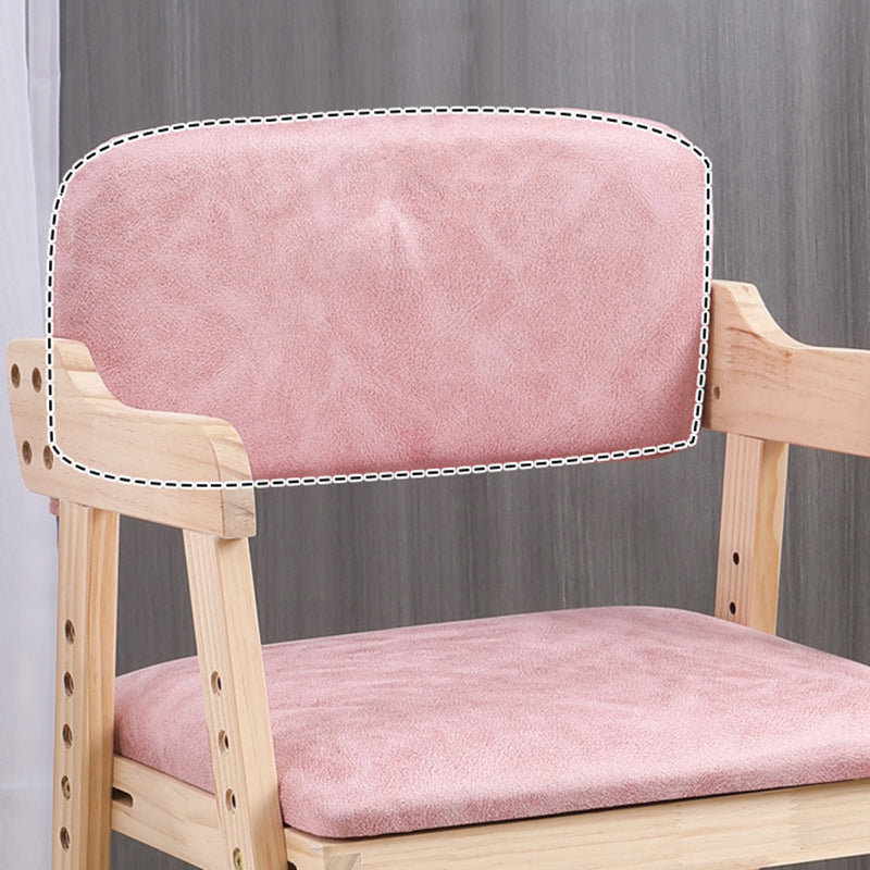 Modern Minimalist Adjustable Solid Pine Wood Cotton Linen Foam Sponge Kids Chair For Bedroom