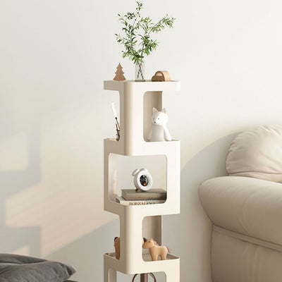 Contemporary Creative Square Iron Rotatable Bookshelf 4/5/6-Tier For Living Room
