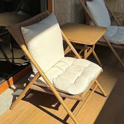 Traditional Chinese Square Carbon Steel Tempered Glass PE Rattan Table & Chair Set Foldable Backrest For Outdoor Patio