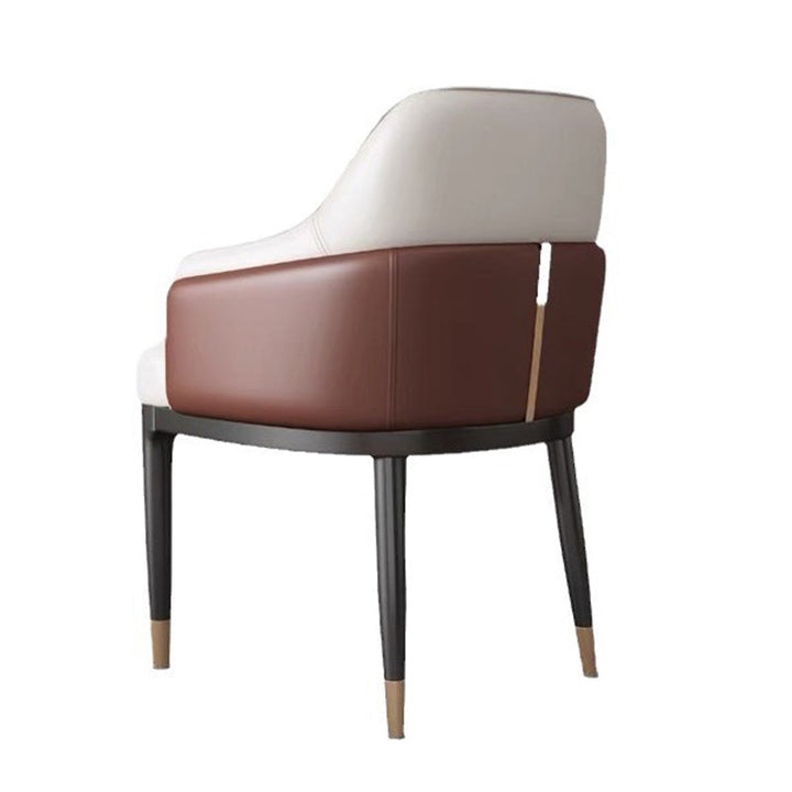 Moderner Luxus quadratisch gebogener Kunstleder-Metallstuhl Rückenlehne ohne Armlehnen für Esszimmer 