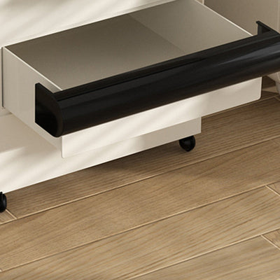 Table de nuit contemporaine scandinave rectangulaire cubique avec poignée arrondie en ABS 2/3/4 tiroirs amovibles pour chambre 