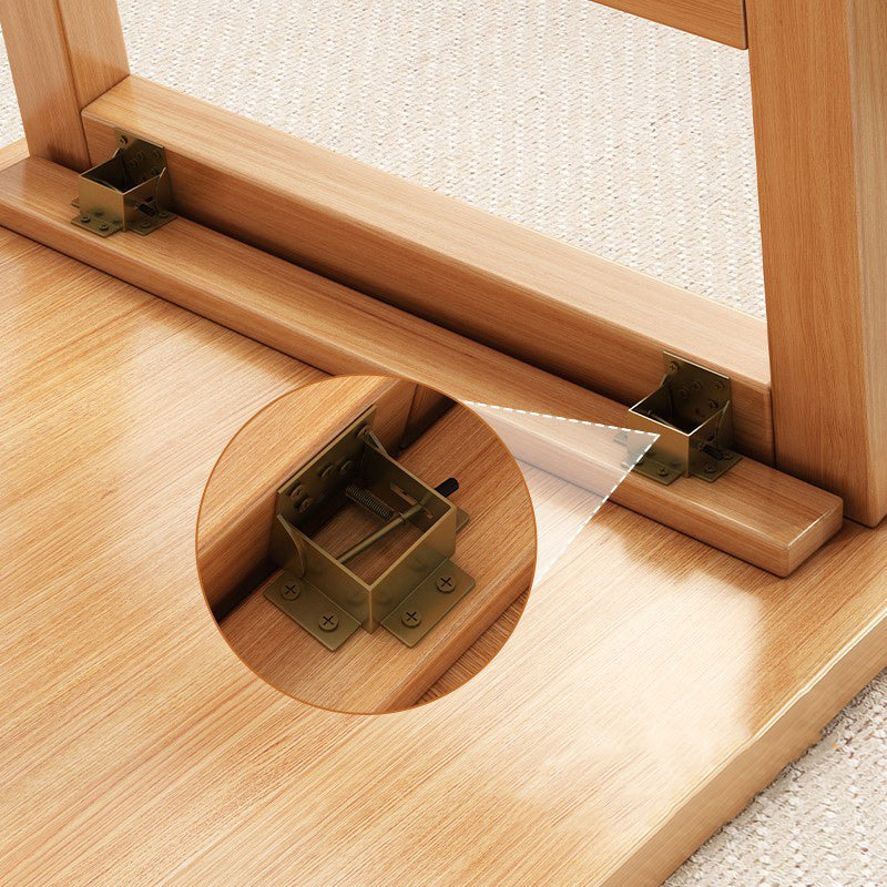 Modern Minimalist Foldable Rectangular Rubberwood Coffee Table For Living Room