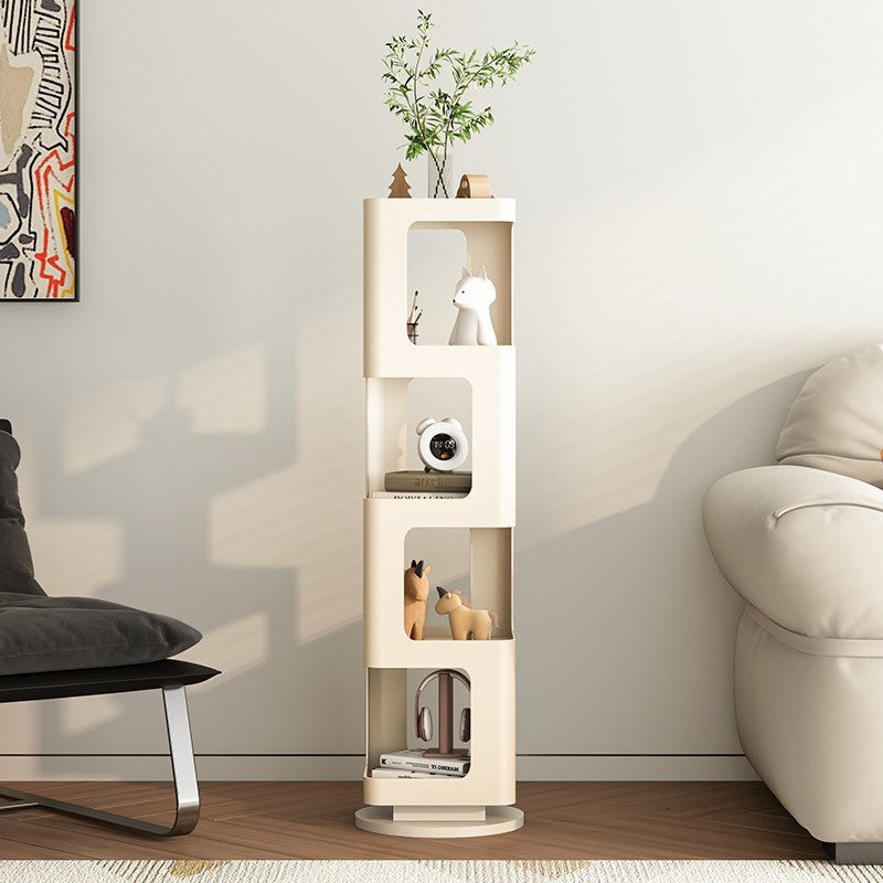 Contemporary Creative Square Iron Rotatable Bookshelf 4/5/6-Tier For Living Room