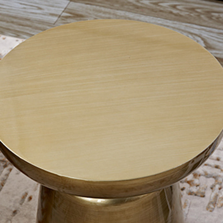 Zeitgenössischer skandinavischer runder Scheibensäulen-Fiberglas-Beistelltisch 1-stöckig für Wohnzimmer 