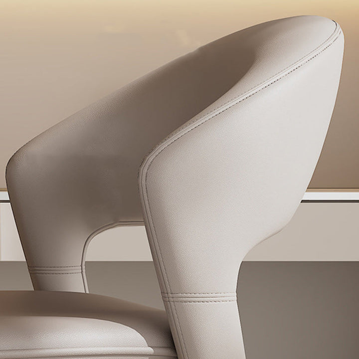 Moderne Luxus Kurve Quadrat Mikrofaser Leder Metall Esszimmerstuhl Rückenlehne Ohne Armlehnen Für Esszimmer 