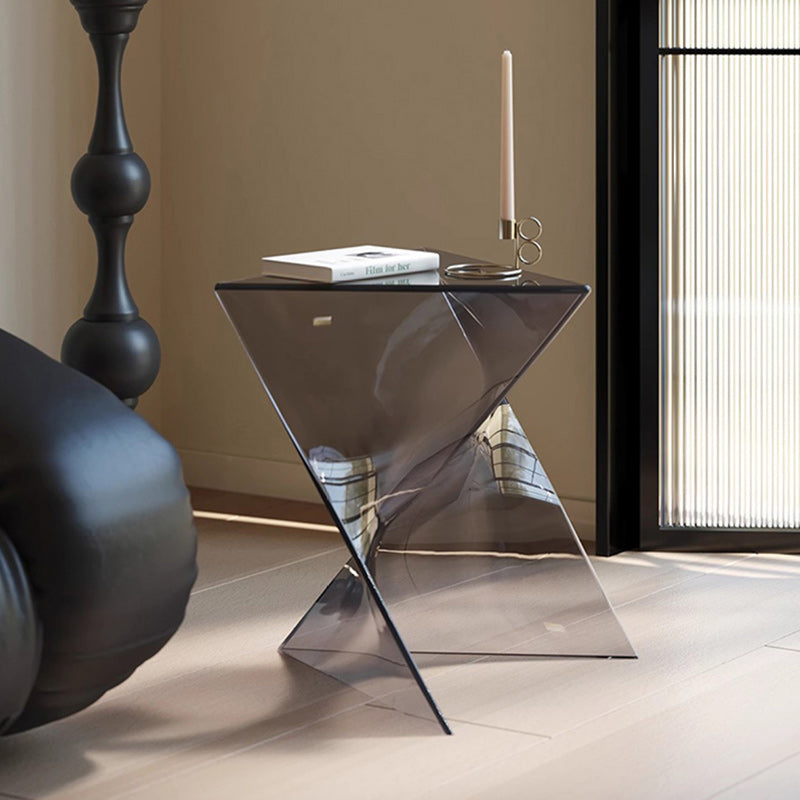Modern Minimalist Geometric Corner Triangle PC End Table 1-Tier For Living Room