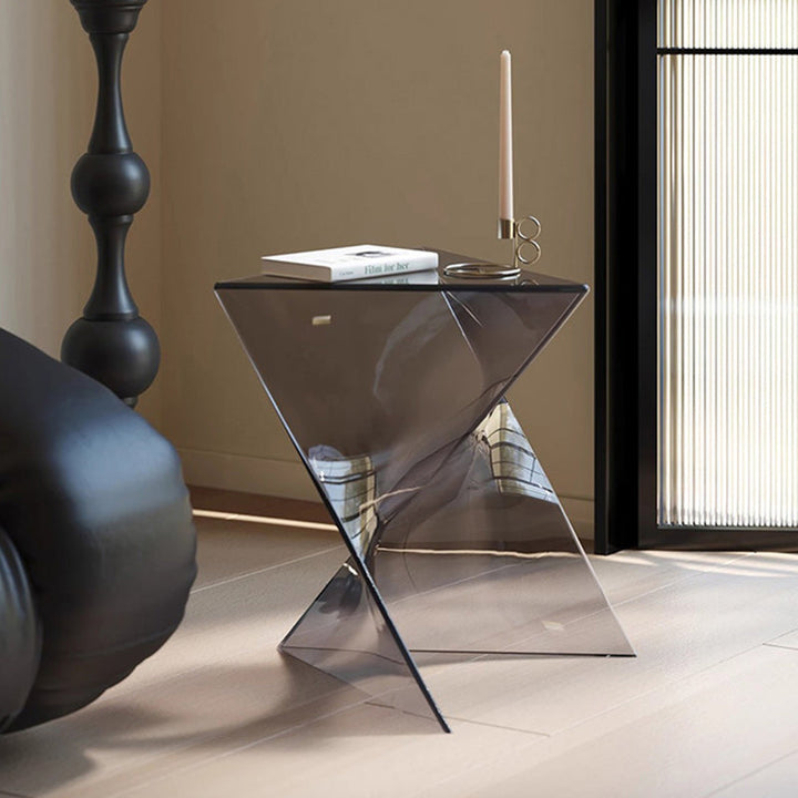 Modern Minimalist Geometric Corner Triangle PC End Table 1-Tier For Living Room
