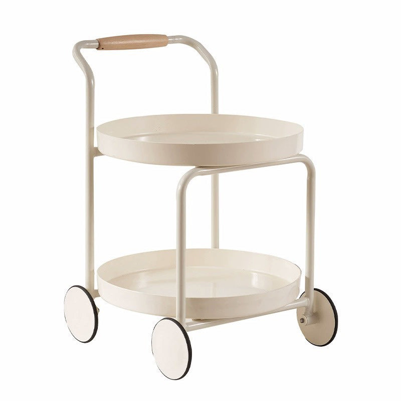 Moderner minimalistischer runder Acryl-Edelstahl-Beistelltisch mit 2 Ebenen für das Wohnzimmer 