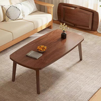 Modern Minimalist Rectangular Medium Density Fiberboard Solid Wood Coffee Table 1-Tier For Living Room