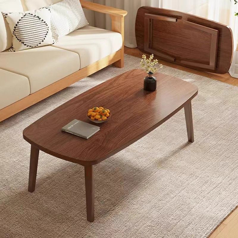 Modern Minimalist Rectangular Medium Density Fiberboard Solid Wood Coffee Table 1-Tier For Living Room