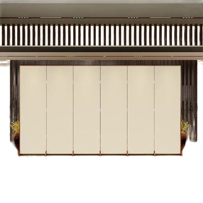 Traditional Chinese Rectangular Fir Wood Solid Wood Plywood Cotton Canvas Room Divider For Living Room