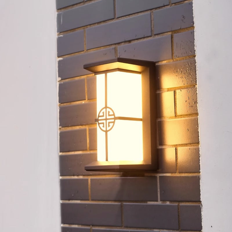 Lampe murale moderne en forme de cuboïde en aluminium acrylique LED étanche pour patio extérieur 