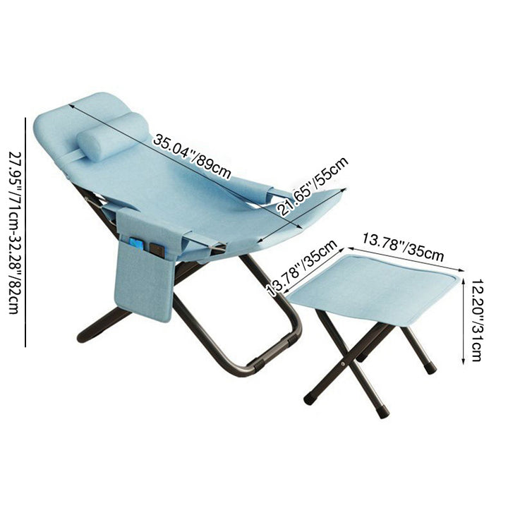 Moderno Minimalista Oxford Tela &amp; Hierro Rectangular Plegable Ajustable Silla de Acento Para Sala de Estar 
