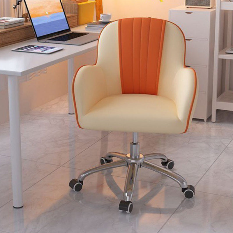 Zeitgenössischer skandinavischer Kurvenquadrat PU Leder Stahl Nylon Schreibtischstuhl Rückenlehne Arm für das Home Office 