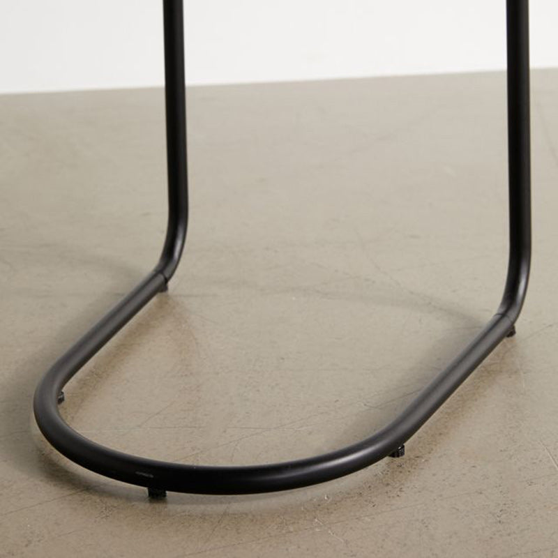Moderner minimalistischer ovaler Kurvenholz-Metall-Beistelltisch 1-stufig für das Wohnzimmer 
