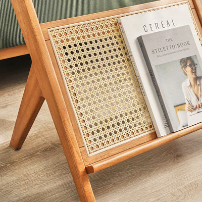 Contemporary Scandinavian Square Rubberwood Solid Wood Glass Side Table For Living Room