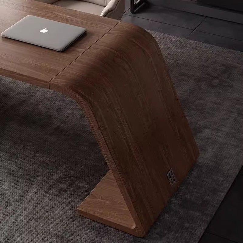 Modern Minimalist Trapezoidal Solid Wood Plywood Desks 3-Drawer For Home Office
