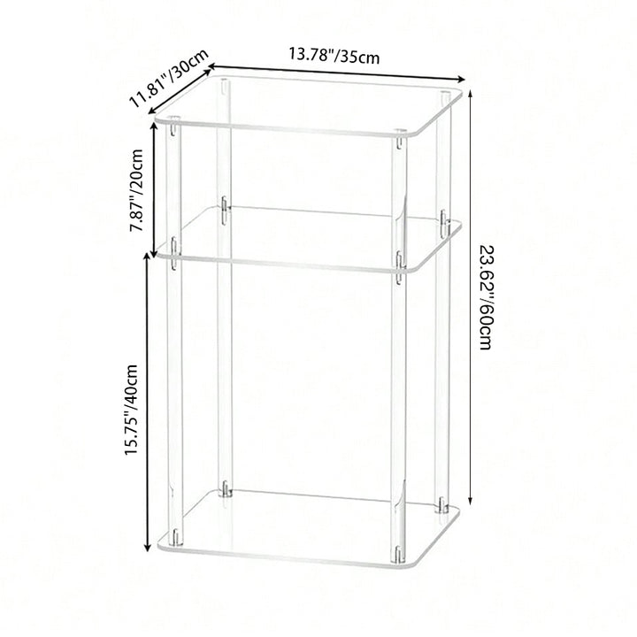 Modern Minimalist Clear Acrylic Side Table 3-Tier Storage For Living Room &amp; Bathroom