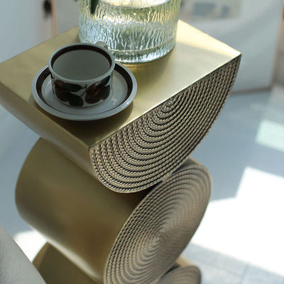 Table d'appoint en fer rectangulaire contemporain scandinave à 1 pied pour salon 
