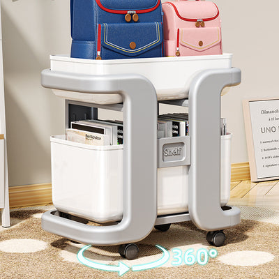 Modern Minimalist Rectangular Movable PP End Table 2-Tier For Bedroom
