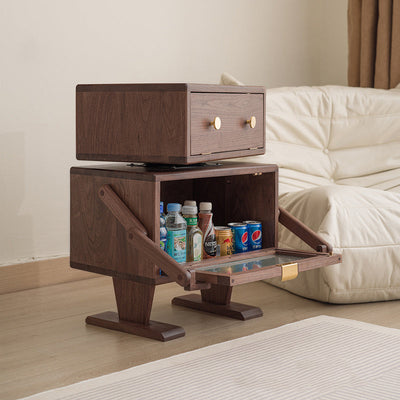 Table de nuit contemporaine pour enfants créative, robot, rectangulaire, cubique, en bois, pivotante, avec 2 armoires pour chambre à coucher 