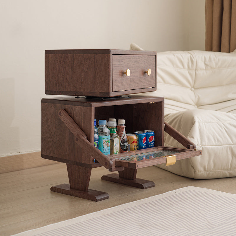 Table de nuit contemporaine pour enfants créative, robot, rectangulaire, cubique, en bois, pivotante, avec 2 armoires pour chambre à coucher 