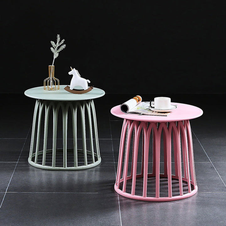 Table d'appoint ronde contemporaine scandinave avec colonne squelette PP 1 niveau pour salon 