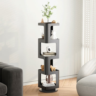 Contemporary Creative Square Iron Rotatable Bookshelf 4/5/6-Tier For Living Room