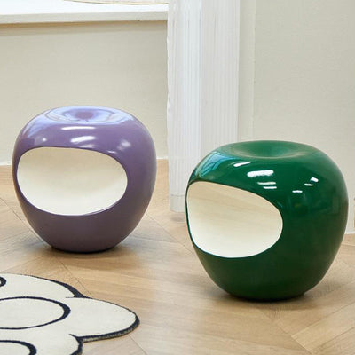 Moderne Art Deco Apfel Rundharz Stuhl Rückenfrei Ohne Armlehnen Für Schlafzimmer 