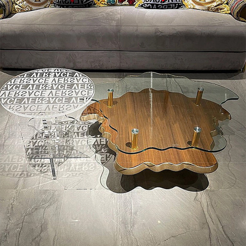 Moderner Luxus runder Acryl-Beistelltisch 1-stufig für Wohnzimmer 