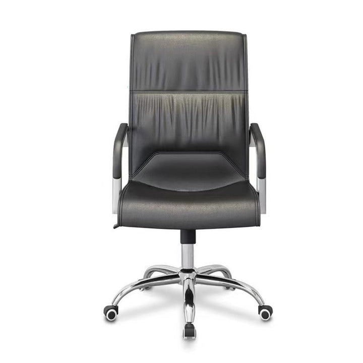 Modern Minimalist Rectangular Faux Leather Steel Desk Chair Backrest Armrest For Home Office
