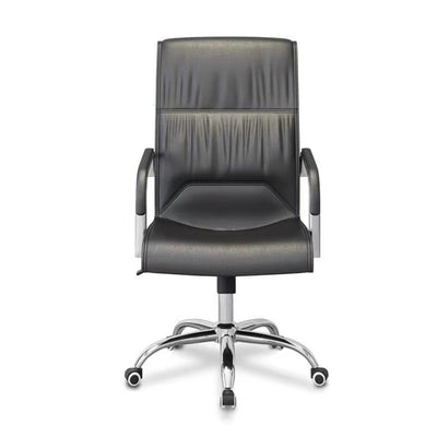 Modern Minimalist Rectangular Faux Leather Steel Desk Chair Backrest Armrest For Home Office