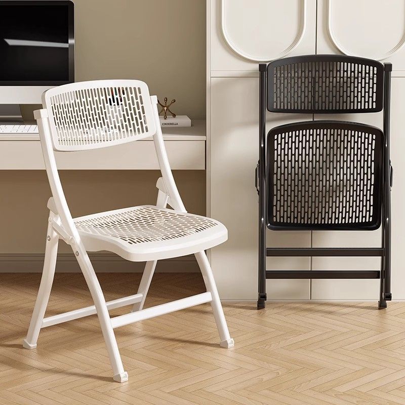 Modern Minimalist Rectangular PP Carbon Steel Desk Chair Backrest Armless For Home Office