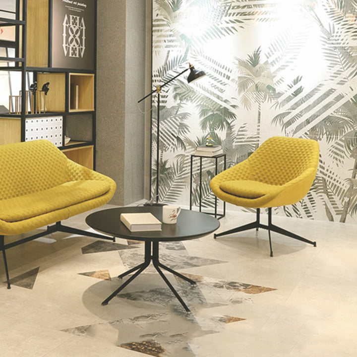 Moderno Minimalista Hierro Tela Esponja Silla de Arco Cuadrado Silla de Salón Respaldo para Sala de Estar 