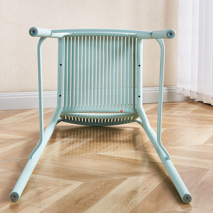Modern Minimalist Rectangular PP Bar Stool Backrest Footrest For Dining Room