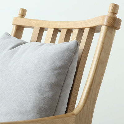 Contemporáneo cuadrado escandinavo con cojín tapizado, respaldo de madera maciza con reposabrazos para sala de estar 