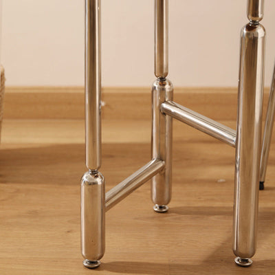 Moderner minimalistischer zylindrischer runder Glas-Eisentisch 1-stufig für Wohnzimmer 