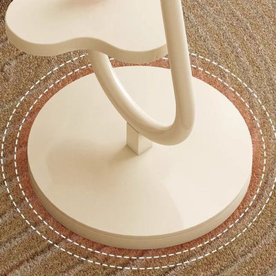 Moderner minimalistischer runder Blumen-Beistelltisch aus massivem Holz und Edelstahl mit 2 Ebenen für das Wohnzimmer 