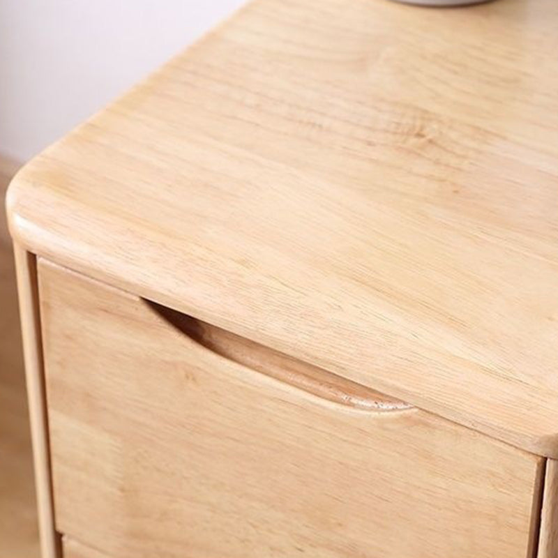 Moderner rechteckiger Aufbewahrungsschrank aus Massivholz und Sperrholz im nordischen Stil mit 2 Schubladen für das Schlafzimmer 