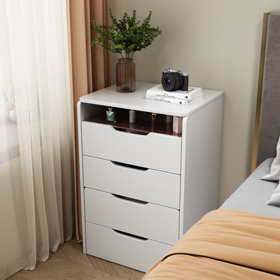 Modern Minimalist Glass Medium Density Fiberboard Makeup Vanity 4-Drawer For Bedroom