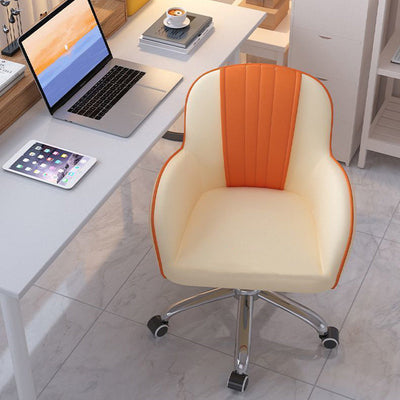 Zeitgenössischer skandinavischer Kurvenquadrat PU Leder Stahl Nylon Schreibtischstuhl Rückenlehne Arm für das Home Office 