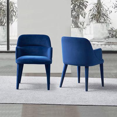 Modern Minimalist Rectangular Velvet Solid Wood Iron Dining Chair Backrest For Dining Room