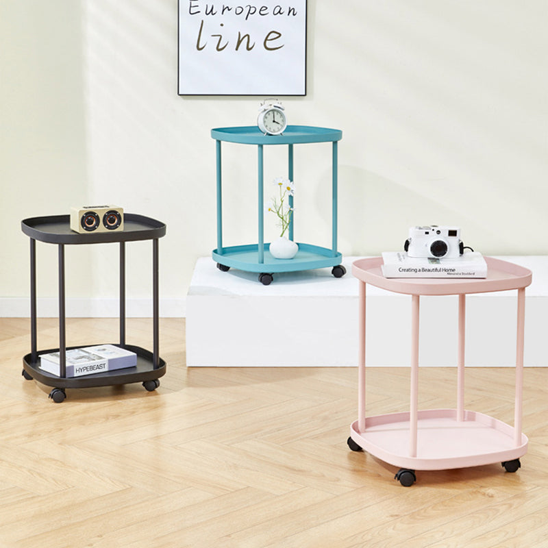 Modern Minimalist Rectangular PP Carbon Steel Side Table 2/3 Tier For Living Room